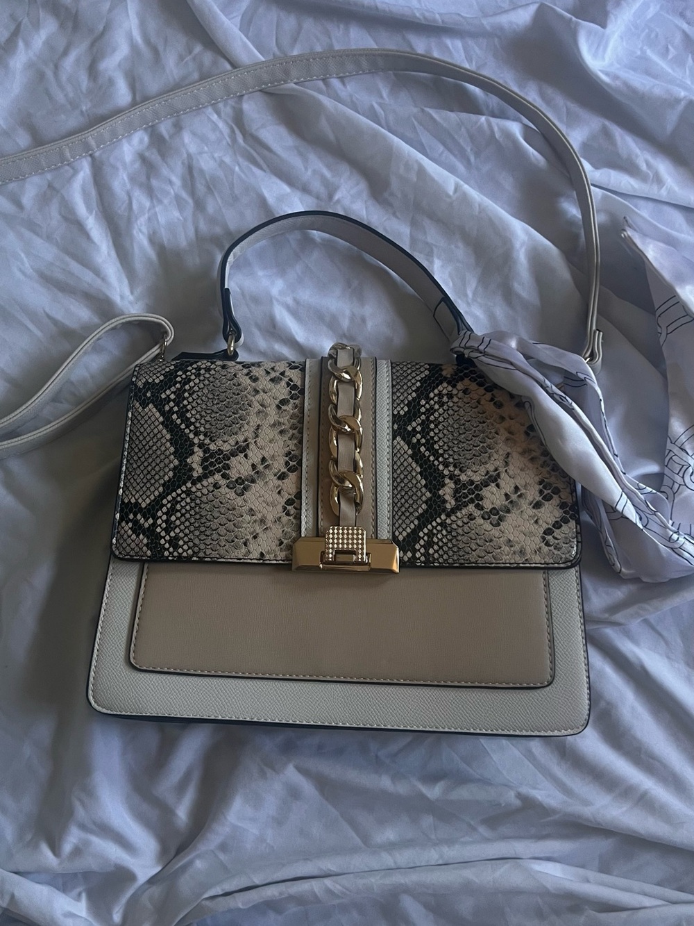 Brand new snakeskin ALDO top handle bag with shoulder strap included